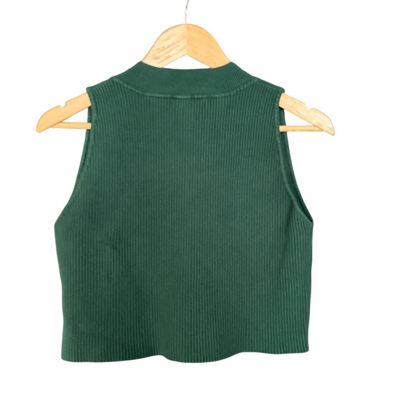 House of Harlow XL 1960 Green Ribbed Sleeveless cropped Top - Picture 2 of 4